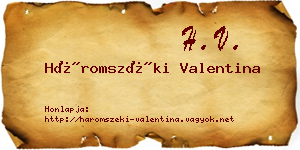 Háromszéki Valentina névjegykártya